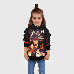 Толстовка-худи детская Синь Янь Genshin Impact, цвет: 3D-черный — фото 2