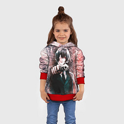 Толстовка-худи детская Опасный Дазай Осаму, цвет: 3D-красный — фото 2