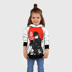 Толстовка-худи детская Мэгуми Фусигуро, Магическая битва,, цвет: 3D-черный — фото 2