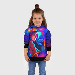 Толстовка-худи детская Неоновая ведьма, цвет: 3D-черный — фото 2