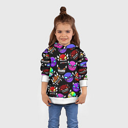 Толстовка-худи детская Geometry Dash: Demons Squad, цвет: 3D-белый — фото 2