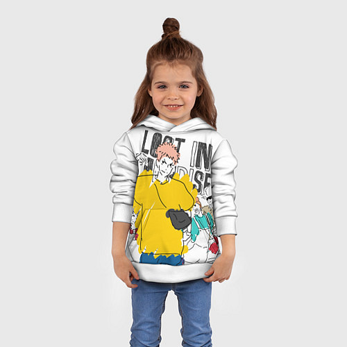 Детская толстовка Итадори Юдзи - Jujutsu Kaisen / 3D-Белый – фото 4