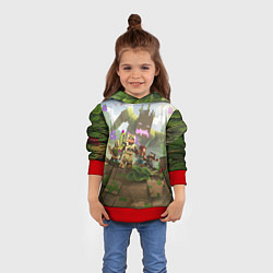 Толстовка-худи детская МАЙНКРАФТ ГЕРОИ ПРОТИВ ЗЛА, цвет: 3D-красный — фото 2