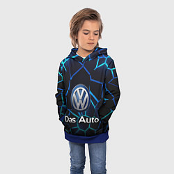 Толстовка-худи детская Volkswagen слоган Das Auto, цвет: 3D-синий — фото 2