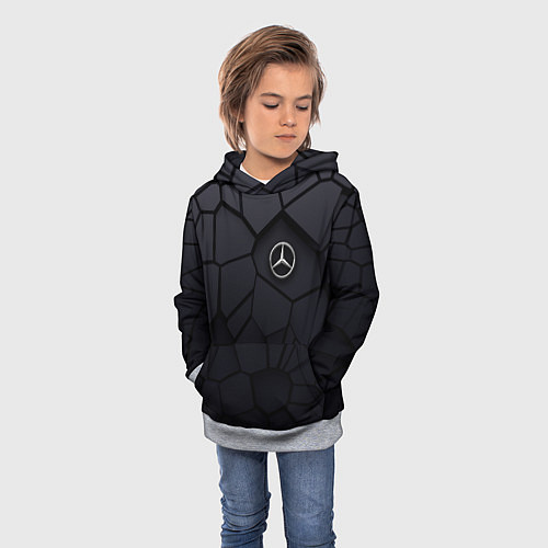 Детская толстовка Мерседес 3D плиты / 3D-Меланж – фото 3