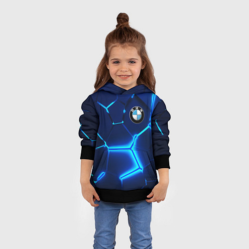 Детская толстовка BMW LOGO 3Д ПЛИТЫ ГЕОМЕТРИЯ / 3D-Черный – фото 4