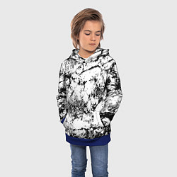 Толстовка-худи детская Эффект линогравюры, цвет: 3D-синий — фото 2