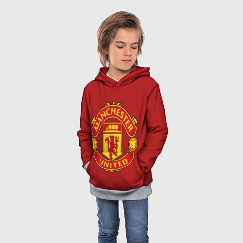 Детская толстовка Manchester United F C / 3D-Меланж – фото 3