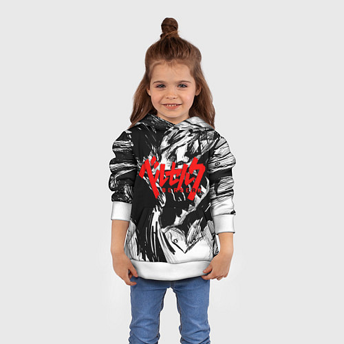 Детская толстовка БЕРСЕРК РИСУНОК BERSERK / 3D-Белый – фото 4