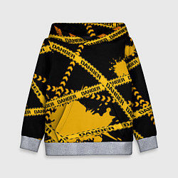 Толстовка-худи детская Лента DANGER, цвет: 3D-меланж