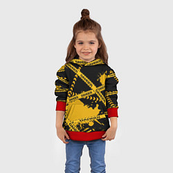 Толстовка-худи детская Лента DANGER, цвет: 3D-красный — фото 2