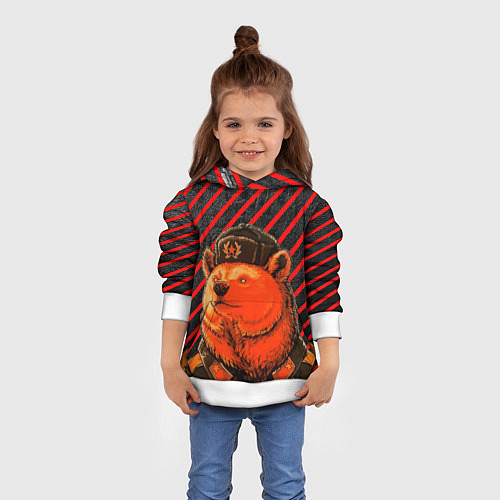 Детская толстовка Медведь в форме / 3D-Белый – фото 4