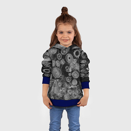 Детская толстовка Механизм и дым, стимпанк / 3D-Синий – фото 4