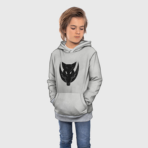 Детская толстовка Лунные волки цвет легиона / 3D-Меланж – фото 3