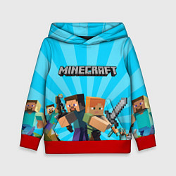 Толстовка-худи детская МАЙНКРАФТ ГЕРОИ ИГРЫ MINECRAFT, цвет: 3D-красный
