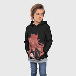 Толстовка-худи детская Genshin Impact Hu Tao Tao, цвет: 3D-меланж — фото 2