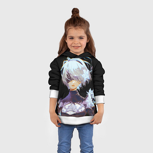 Детская толстовка Венецианская девушка Nier automata 2b / 3D-Белый – фото 4