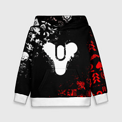 Толстовка-худи детская DESTINY 2 RED & WHITE PATTERN LOGO, цвет: 3D-белый