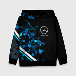 Толстовка-худи детская Mercedes AMG Осколки стекла, цвет: 3D-черный