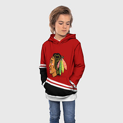 Толстовка-худи детская Chicago Blackhawks, NHL, цвет: 3D-белый — фото 2