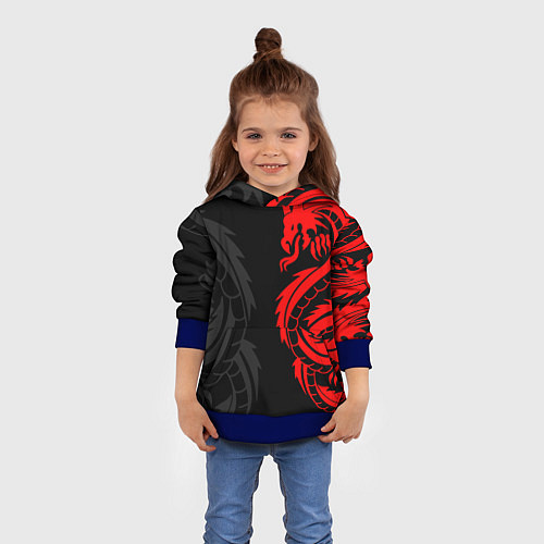 Детская толстовка КРАСНЫЙ ДРАКОН ТАТУ RED DRAGON TATTOO / 3D-Синий – фото 4