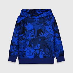 Толстовка-худи детская SONIC BLUE PATTERN СИНИЙ ЁЖ, цвет: 3D-синий