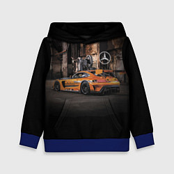 Толстовка-худи детская Мерседес АМГ в стиле Loft, цвет: 3D-синий