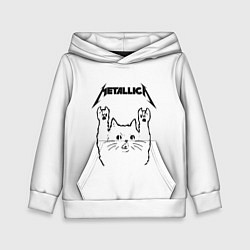 Толстовка-худи детская Metallica Meowtallica, цвет: 3D-белый