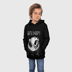 Толстовка-худи детская БЫТЬ ДОБРУ, Медведь, цвет: 3D-черный — фото 2