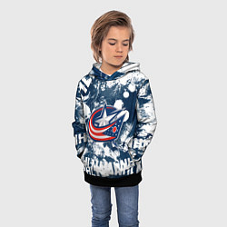 Толстовка-худи детская Коламбус Блю Джекетс, Columbus Blue Jackets, цвет: 3D-черный — фото 2