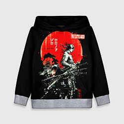 Детская толстовка Ван пис зоро самурай на черном фоне