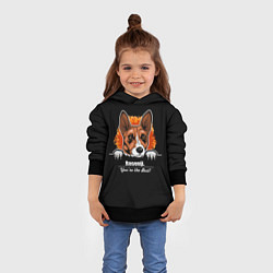 Толстовка-худи детская Басенджи Basenji, цвет: 3D-черный — фото 2
