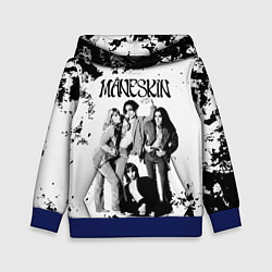Толстовка-худи детская Maneskin Монэскин, рок - группа, цвет: 3D-синий