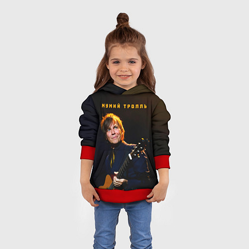 Детская толстовка Мумий Тролль Илья Лагутенко / 3D-Красный – фото 4