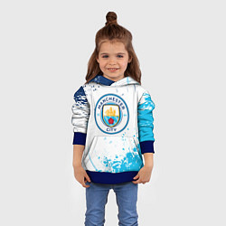 Толстовка-худи детская Manchester City - Футбольный клуб, цвет: 3D-синий — фото 2