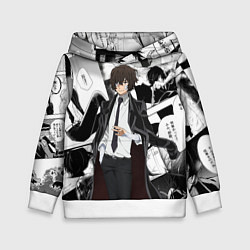 Детская толстовка Дазай Осаму на фоне манги