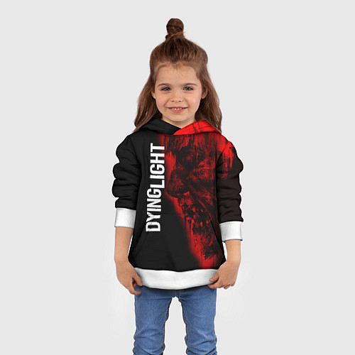 Детская толстовка DYING LIGHT RED ZOMBIE FACE / 3D-Белый – фото 4