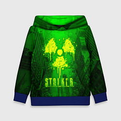 Толстовка-худи детская STALKER LOGO RADIATOIN NEON TOXIC, цвет: 3D-синий