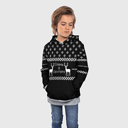 Толстовка-худи детская Олень в свитере, цвет: 3D-меланж — фото 2
