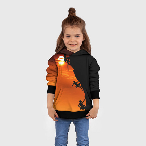 Детская толстовка СКАЛОЛАЗЫ В ЗАКАТЕ / 3D-Черный – фото 4