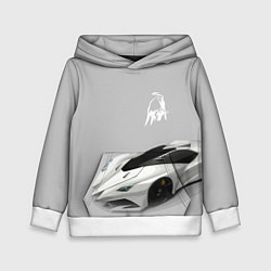 Толстовка-худи детская Lamborghini Concept sketch, цвет: 3D-белый