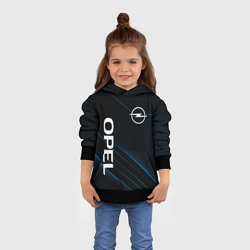 Детская толстовка Опель, Opel / 3D-Черный – фото 4