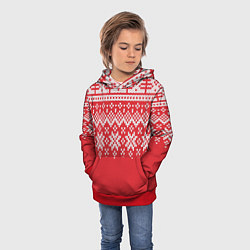 Толстовка-худи детская Knitted Pattern, цвет: 3D-красный — фото 2