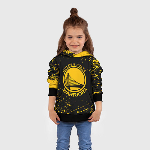 Детская толстовка GOLDEN STATE WARRIORS? , БРЫЗГИ КРАСОК / 3D-Черный – фото 4