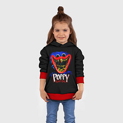 Толстовка-худи детская Poppy Playtime: Huggy, цвет: 3D-красный — фото 2