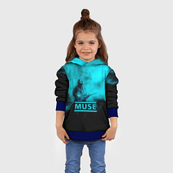 Толстовка-худи детская Мэттью Беллами бирюзовый туман Muse, цвет: 3D-синий — фото 2