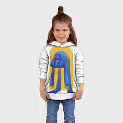 Толстовка-худи детская Poppy Playtime: Huggy Wuggy, цвет: 3D-белый — фото 2