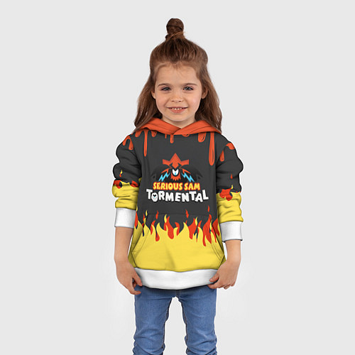 Детская толстовка Serious Sam Tormental 2D / 3D-Белый – фото 4
