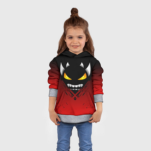 Детская толстовка Geometry Dash: Demon Smile / 3D-Меланж – фото 4