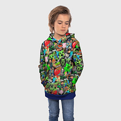 Толстовка-худи детская МАЙНКРАФТ ВСЕ ГЕРОИ И ПРЕДМЕТЫ, цвет: 3D-синий — фото 2